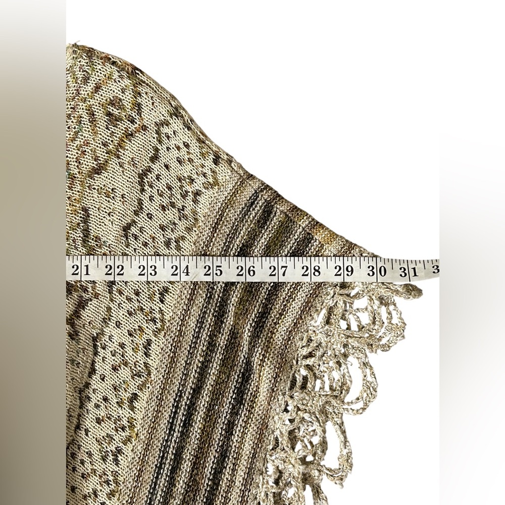 Free People Casablanca Boho Knit Poncho Wool Cream Brown XS - Picture 10 of 14
